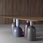 Обеденный стол деревянный с разноцветными фигурными ножками Cop варинант исполнения - 3 | Loft Concept в Екатеринбурге