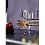 Чаша из прозрачного стекла на бронзовых ножках в виде стрекоз Eden Garden варинант исполнения - 4 | Loft Concept в Екатеринбурге