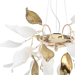 Люстра подвесная с белыми матовыми и золотыми глянцевыми листьями Wintery flovers варинант исполнения - 3 | Loft Concept в Екатеринбурге