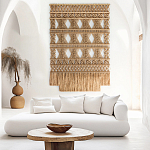 Панно на стену плетеное Макраме бежевый цвет  варинант исполнения - 1 | Loft Concept в Екатеринбурге