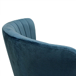 Барный стул со спинкой на 4-х деревянных ножках Синий Велюр Ava Charm варинант исполнения - 5 | Loft Concept в Екатеринбурге