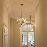 Люстра подвеная с 4-мя лампами и стеклянными подвесками в классическом стиле Feiss варинант исполнения - 2 | Loft Concept в Екатеринбурге