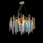 Люстра на подвесе с каркасом из металла и цветными подвесками из стекла Droplet Chandelier варинант исполнения - 3 | Loft Concept в Екатеринбурге