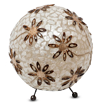 Настольная лампа из перламутра на металлическом каркасе Indonesian Ball варинант исполнения - 1 | Loft Concept в Екатеринбурге