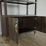 Стеллаж со стеклянными полками Elsa Dreams Walnut варинант исполнения - 5 | Loft Concept в Екатеринбурге