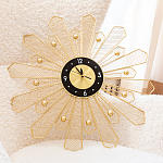 Часы настенные из металла в виде солнца с чёрным циферблатом Mirror Tower Clock варинант исполнения - 4 | Loft Concept в Екатеринбурге