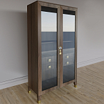 Дизайнерский шкаф витрина Elsa Dreams Walnut с 4-мя ящиками варинант исполнения - 3 | Loft Concept в Екатеринбурге