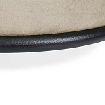 Банкетка круглая бежевый велюр на 4-х металлических ножках черного цвета SANJAY варинант исполнения - 3 | Loft Concept в Екатеринбурге