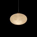 Подвесной светильник с плафоном в виде эллипса из белого алебастра Cryptocrystalline Stone варинант исполнения - 4 | Loft Concept в Екатеринбурге