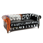 Диван Честерфильд граффити graffiti Orange Sofa натуральная кожа варинант исполнения - 2 | Loft Concept в Екатеринбурге