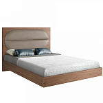 Кровать двуспальная с высоким изголовьем из дерева и подушек из экокожи Modern Look варинант исполнения - 1 | Loft Concept в Екатеринбурге