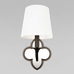 Бра с белым текстильным абажуром и декоративным основанием в виде четырехлистника с зеркальной вставкой Vitorino варинант исполнения - 6 | Loft Concept в Екатеринбурге