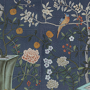 Обои ручная роспись Temple Newsam Dark Blue