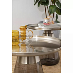 Кофейный столик с основанием из закаленного стекла Classic Round Gray Table варинант исполнения - 3 | Loft Concept в Екатеринбурге