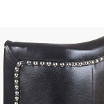 Кресло из натуральной кожи на 4-х деревянных ножках из массива бука Daniel Leather Armchair black варинант исполнения - 5 | Loft Concept в Екатеринбурге