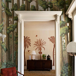 Обои ручная роспись Redwoods Sequoia on Sterling Silver gilded paper варинант исполнения - 2 | Loft Concept в Екатеринбурге