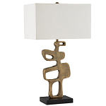 Настольная лампа с фигурным каркасом и прямоугольным тканевым абажуром Brutalist Profile варинант исполнения - 4 | Loft Concept в Екатеринбурге