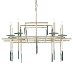 Люстра линейная с круглыми прозрачными подвесками  Horizontal Rectangular Chandelier варинант исполнения - 4 | Loft Concept в Екатеринбурге