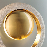 Бра с бежевым текстурным кольцом и латунным шаром в центре Tactile  варинант исполнения - 7 | Loft Concept в Екатеринбурге