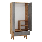 Шкаф с фасадом цвета серый бетон Grace of Furniture варинант исполнения - 2 | Loft Concept в Екатеринбурге