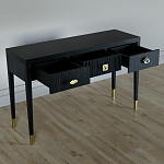 Дизайнерский Письменный стол Elsa Dreams Black с тремя ящиками варинант исполнения - 4 | Loft Concept в Екатеринбурге