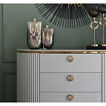 Комод белый овальный с мраморной столешницей Thoroughbass варинант исполнения - 3 | Loft Concept в Екатеринбурге