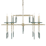 Люстра линейная с круглыми прозрачными подвесками  Horizontal Rectangular Chandelier варинант исполнения - 3 | Loft Concept в Екатеринбурге