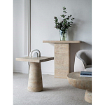 Столик приставной с квадратной столешницей Textured Cream Table варинант исполнения - 7 | Loft Concept в Екатеринбурге