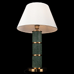 Настольная лампа на основании из зеленого мрамора с белым абажуром Noelia Green варинант исполнения - 4 | Loft Concept в Екатеринбурге