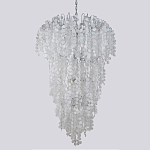 Люстра с прозрачными и белыми подвесками в виде лепестков FAIRYTREE Light варинант исполнения - 1 | Loft Concept в Екатеринбурге