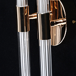 Бра с круглым основанием золотого цвета и двумя вертикальными плафонами Hex Scaffold варинант исполнения - 5 | Loft Concept в Екатеринбурге