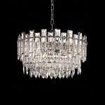 Круглая люстра с хрустальными подвесками на серебряном каркасе Gorgeous Crystal Light варинант исполнения - 1 | Loft Concept в Екатеринбурге