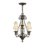 Люстра бронзового цвета с 3-мя кремовыми текстильными абажурами Hinkley варинант исполнения - 2 | Loft Concept в Екатеринбурге