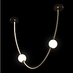 Подвесной светильник в форме дуги с белыми шарообразными плафонами Flos Wireline Lighting варинант исполнения - 1 | Loft Concept в Екатеринбурге