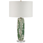 Настольная лампа керамическая с кремовым абажуром Scenic Column варинант исполнения - 5 | Loft Concept в Екатеринбурге