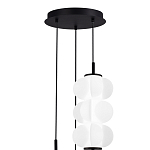 Люстра светодиодная каскадная с 3-мя белыми воздушными плафонами Glowing Cloud варинант исполнения - 5 | Loft Concept в Екатеринбурге