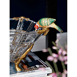 Чаша из прозрачного стекла на бронзовых ножках с фигурками попугаев Eden Garden варинант исполнения - 3 | Loft Concept в Екатеринбурге