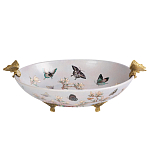 Белое фарфоровое блюдо с изображением бабочек Eden Garden варинант исполнения - 1 | Loft Concept в Екатеринбурге