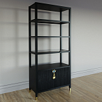 Стеллаж со стеклянными полками Elsa Dreams Black варинант исполнения - 1 | Loft Concept в Екатеринбурге