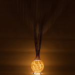 Торшер из перламутра на металлическом каркасе Indonesian Comet варинант исполнения - 4 | Loft Concept в Екатеринбурге