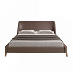 Кровать двуспальная с изголовьем из экокожи шоколадно-коричневого цвета Modern Look варинант исполнения - 4 | Loft Concept в Екатеринбурге