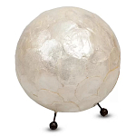 Настольная лампа из перламутра на металлическом каркасе Indonesian Egg варинант исполнения - 2 | Loft Concept в Екатеринбурге