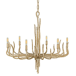 Люстра дизайнерская золотого цвета с 6-ю лампами на изогнутых рожках с текстурной поверхностью Hinkley варинант исполнения - 1 | Loft Concept в Екатеринбурге