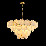 Люстра подвесная четырехъярусная с подвесками в форме дисков Cryptocrystalline Stone варинант исполнения - 1 | Loft Concept в Екатеринбурге