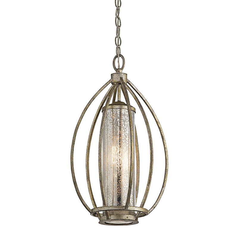 Подвесной светильник овальной формы с цилиндрическим плафоном в цвете сусальное серебро Kichler Серебро винтаж в Екатеринбурге | Loft Concept 