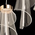 Люстра каскадная с 10-ю прозрачными плафонами Wave Line варинант исполнения - 8 | Loft Concept в Екатеринбурге