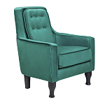 Кресло с мягкой обивкой из велюра на 4-х ножках из массива березы Scarlett Armchair green варинант исполнения - 1 | Loft Concept в Екатеринбурге