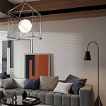 Торшер с изогнутым корпусом на бетонном основании Black Portland варинант исполнения - 4 | Loft Concept в Екатеринбурге