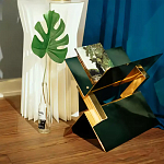 Дизайнерский журнальный стол фигурный золотого цвета Ufuri варинант исполнения - 3 | Loft Concept в Екатеринбурге