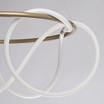 Люстра подвесная круглая золотого цвета с белыми изогнутыми световыми линиями Luke Lampco Tracer Lamp варинант исполнения - 6 | Loft Concept в Екатеринбурге